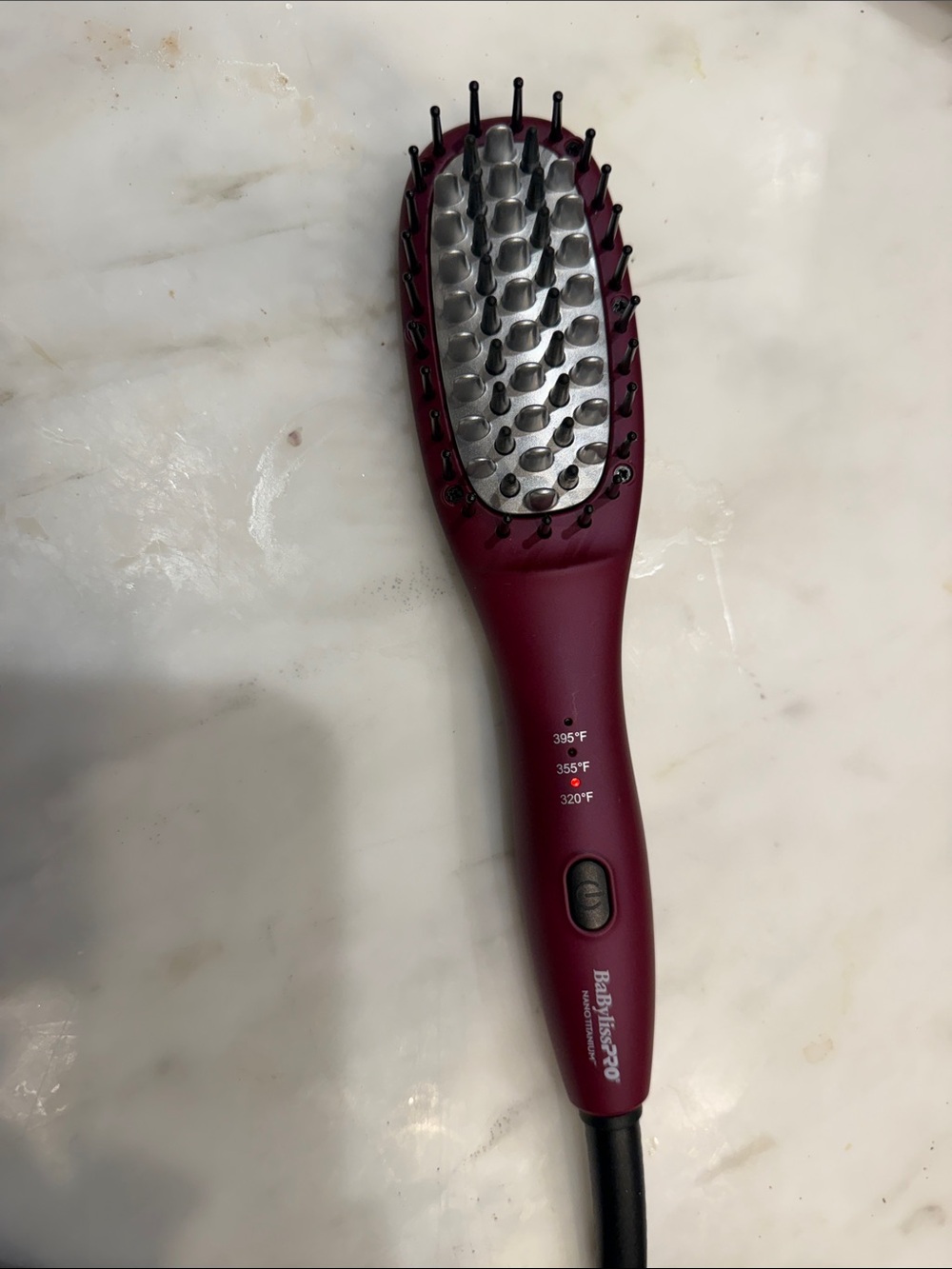 BaByliss Burgundy Heated Straightening Brush